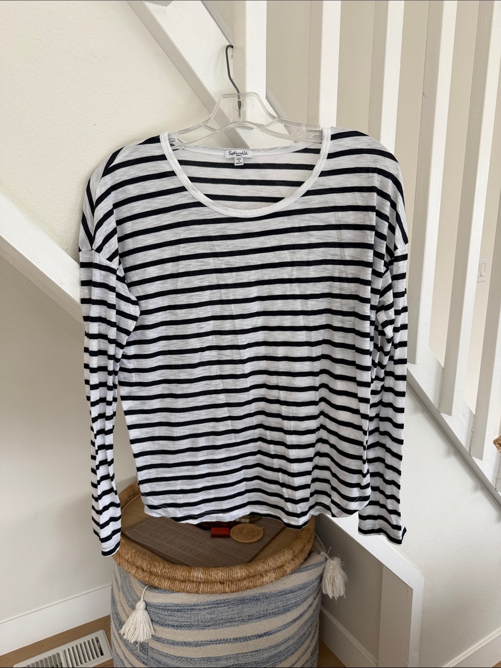 Splendid Navy and White Striped Crewneck Tee